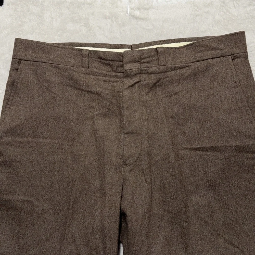 Vintage Pendleton Dress Pants Mens 38x25 Brown Wool Pleated Straight Leg USA 70s